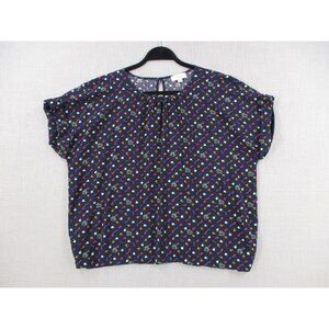 Loft Outlet Womens Floral Short Sleeve Blouse‎ M